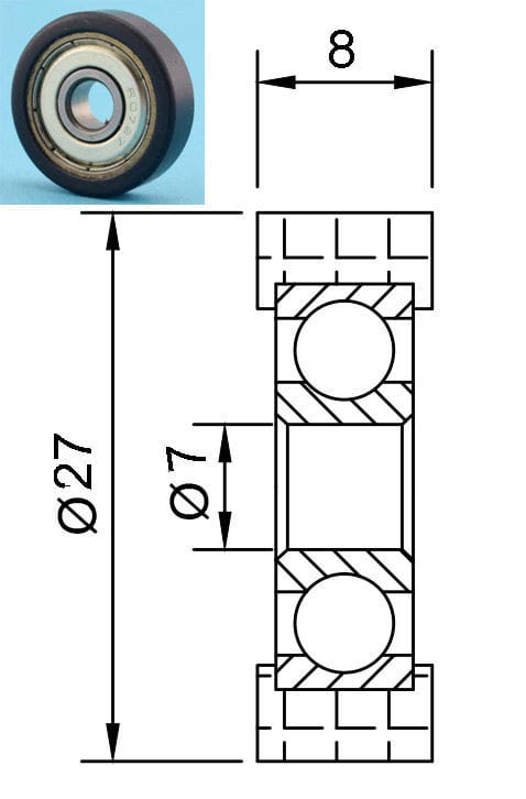 Lagerrolle aus 627zz-Nylon