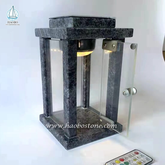 Hochwertige Friedhofslampe aus Granit mit elektronischer Fernbedienung
