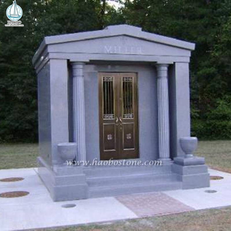 Neues Design 6 Krypten Friedhofsmausoleum aus natürlichem Granit
