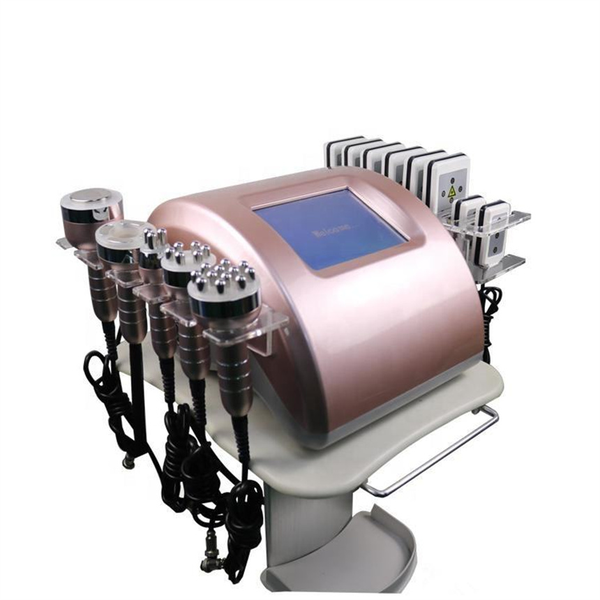 Tragbares 6-in-1-40K-Kavitation-Lipo-Laser-Ultraschall-12-Pol-Vakuum-RF-Facelifting-Multipolar-Körper-Schlankheitsgerät